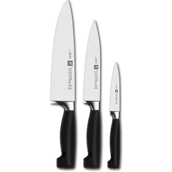 Kuhinjski noževi ZWILLING 35048-000-0 (Set od 3 noža, Boja drške Crna, Boja oštrice Nehrđajući čelik)-0