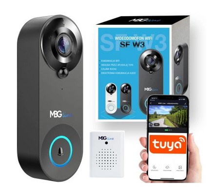 Videoportafon MBG LINE SF W3 WiFi (7" LCD, 2MP kamera, Tuya App, IP65) crni-0
