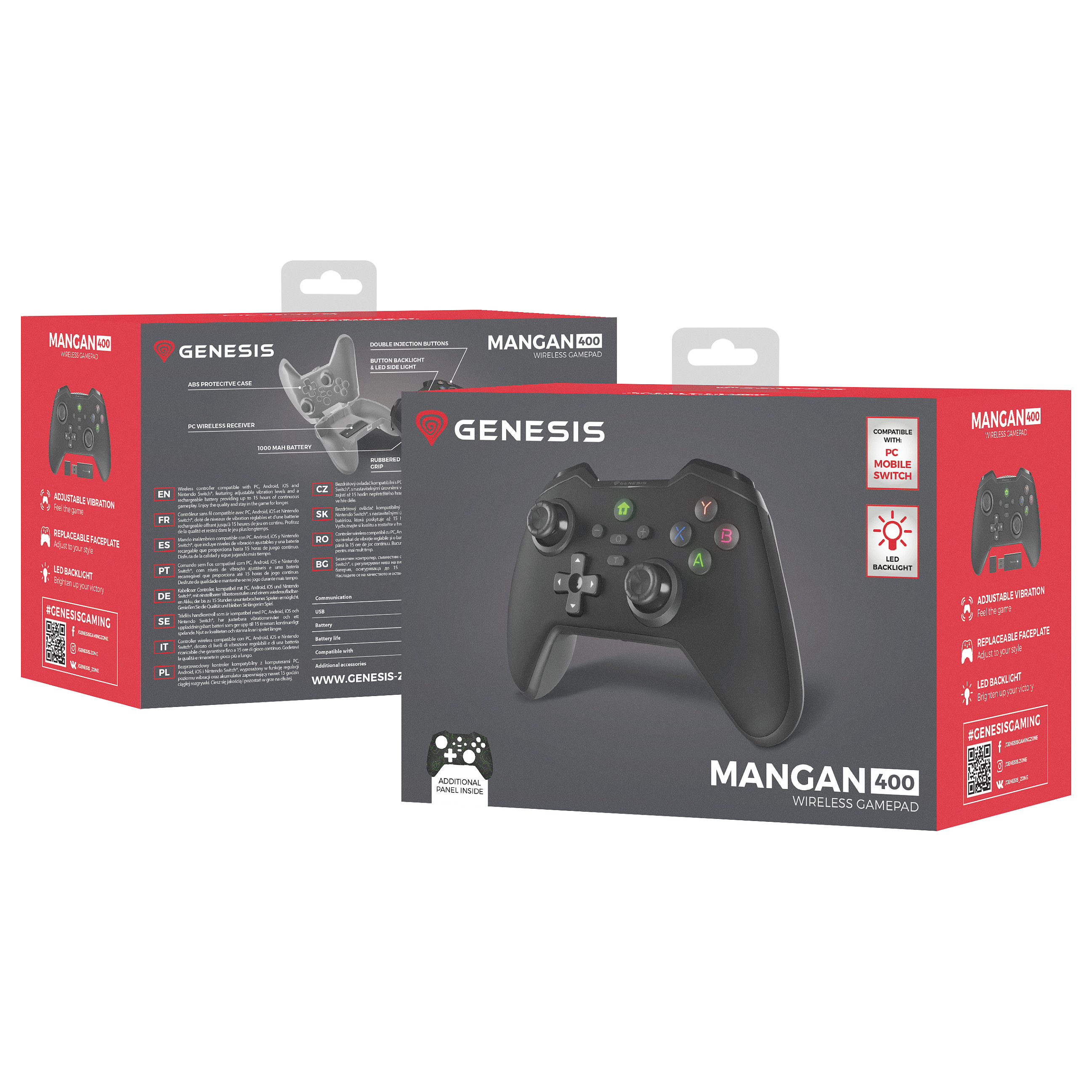 Gamepad NATEC Genesis Mangan 400 bežični (PC/Switch/Android/iOS)-6