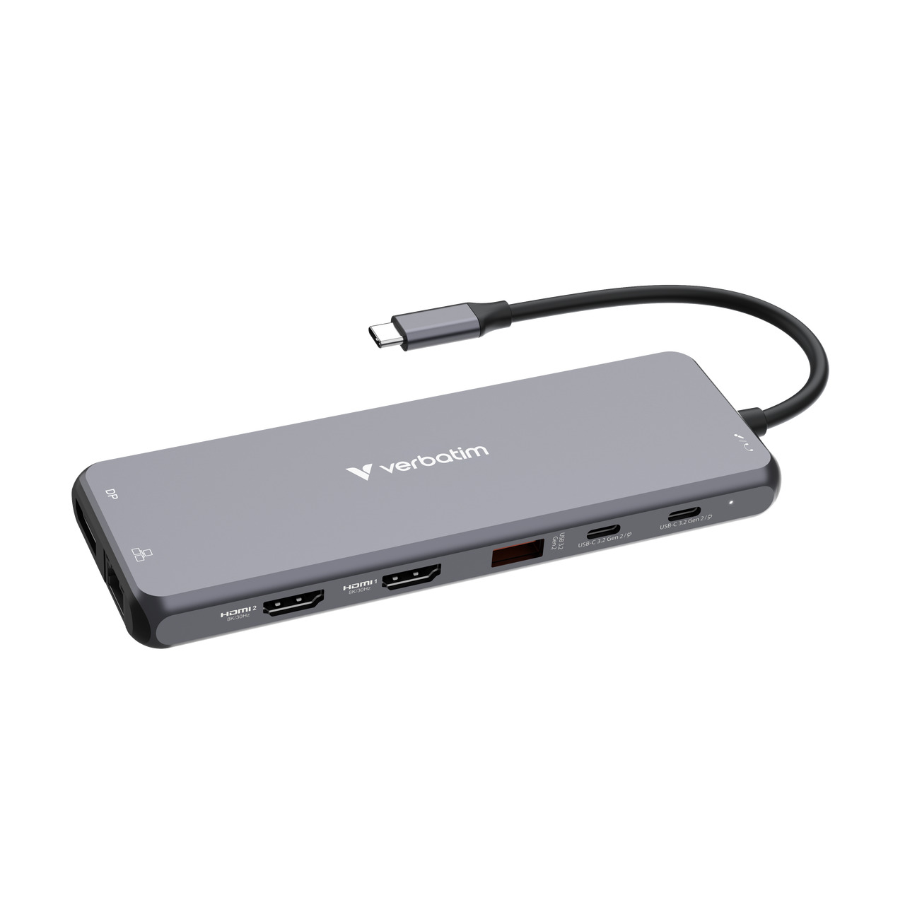 USB Hub VERBATIM CMH-13 (USB Type-C, 10000 Mbit/s, Srebrni)