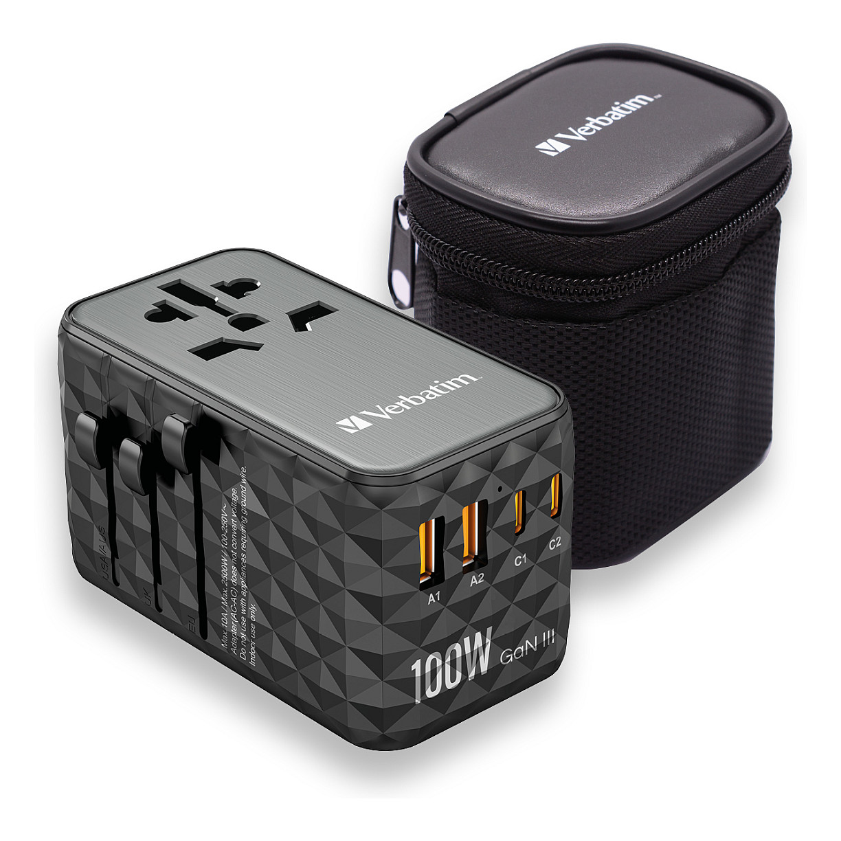 Univerzalni putni adapter VERBATIM UTA-06 100W GaN III s 2 x USB-C PD & QC 4+ & 2 x USB-A QC 3.0 priključcima-8