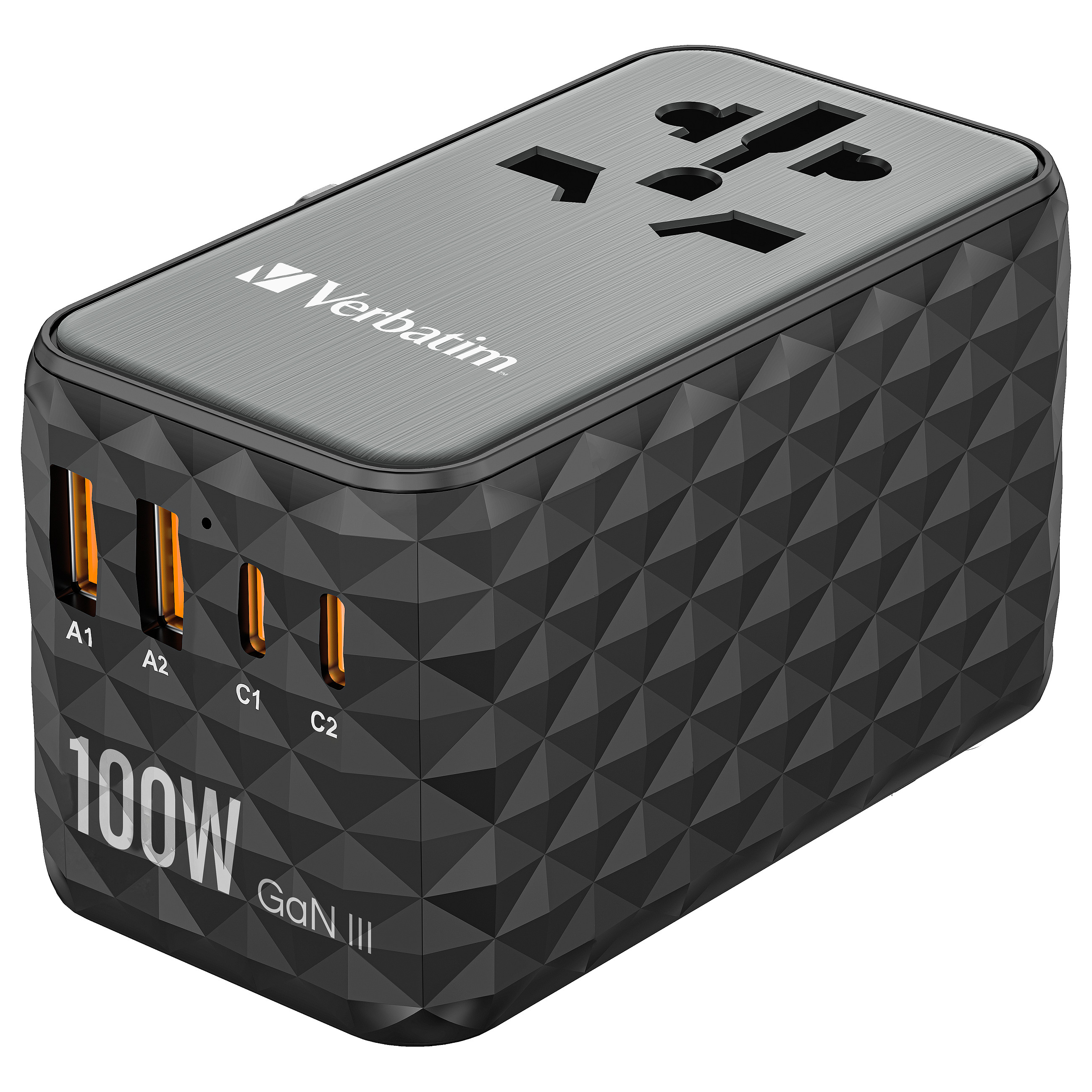 Univerzalni putni adapter VERBATIM UTA-06 100W GaN III s 2 x USB-C PD & QC 4+ & 2 x USB-A QC 3.0 priključcima-12