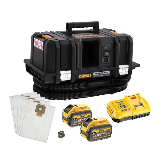 Usisavač DEWALT, 54V, kapacitet 12L, 2000W, za mokro i suho, 2x6.0Ah-0