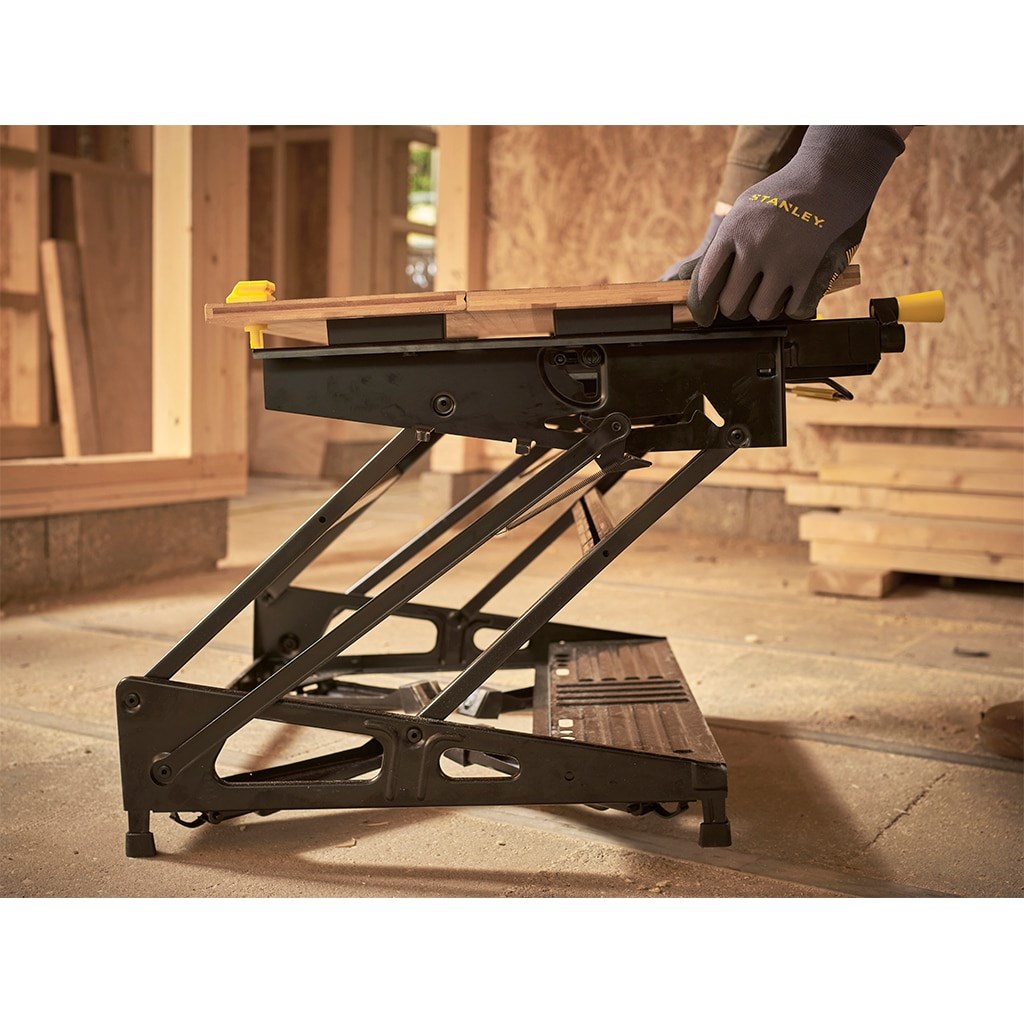 Radni stol Stanley 2-in-1 Premium (sklopiv, čelična konstrukcija, bambus, nosivost 250 kg, podesiva visina)-11