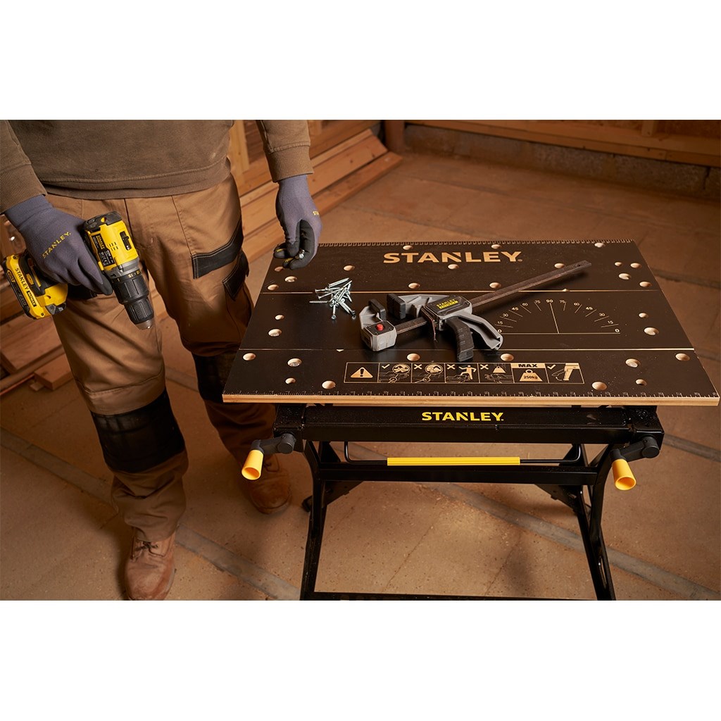 Radni stol Stanley 2-in-1 Premium (sklopiv, čelična konstrukcija, bambus, nosivost 250 kg, podesiva visina)-20