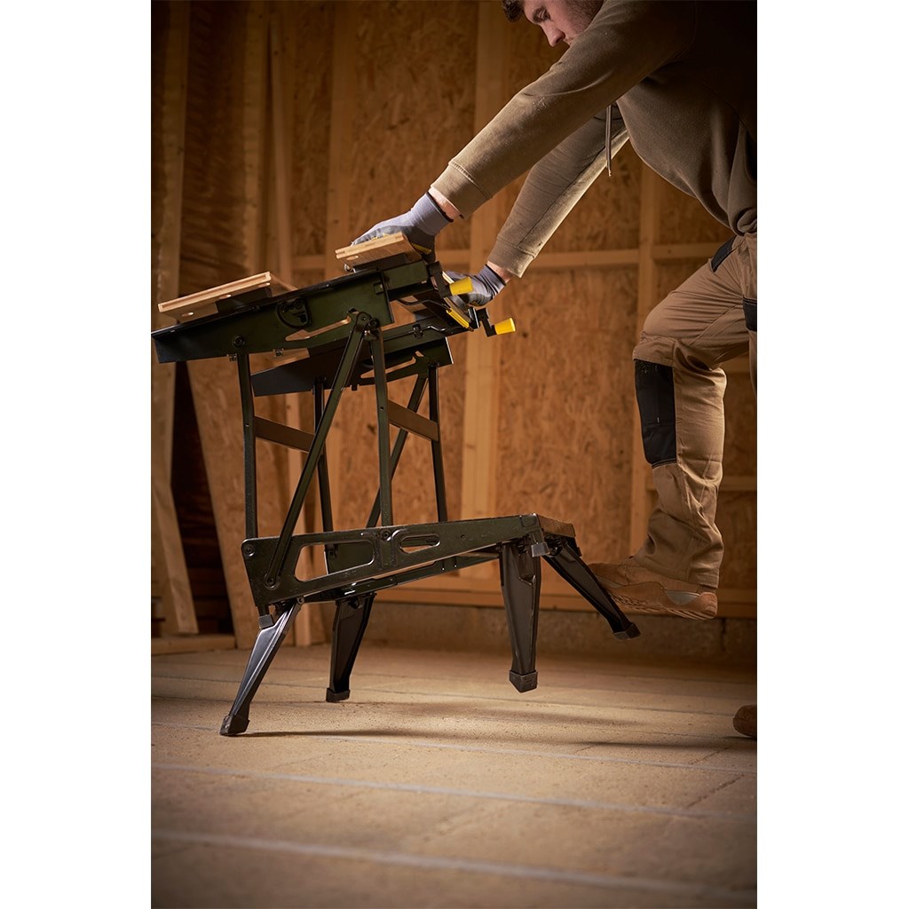 Radni stol Stanley 2-in-1 Premium (sklopiv, čelična konstrukcija, bambus, nosivost 250 kg, podesiva visina)-7
