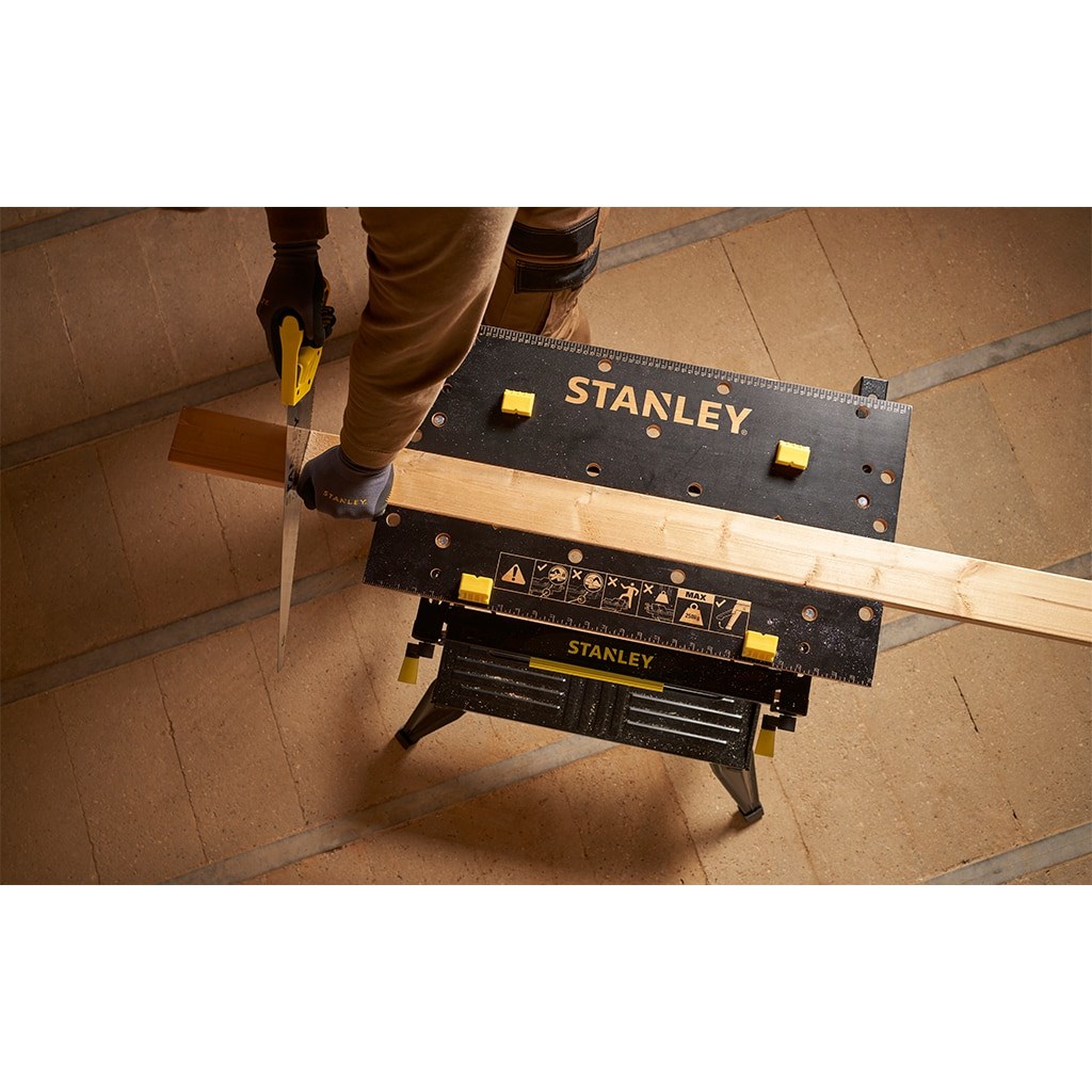 Radni stol Stanley 2-in-1 Premium (sklopiv, čelična konstrukcija, bambus, nosivost 250 kg, podesiva visina)-9
