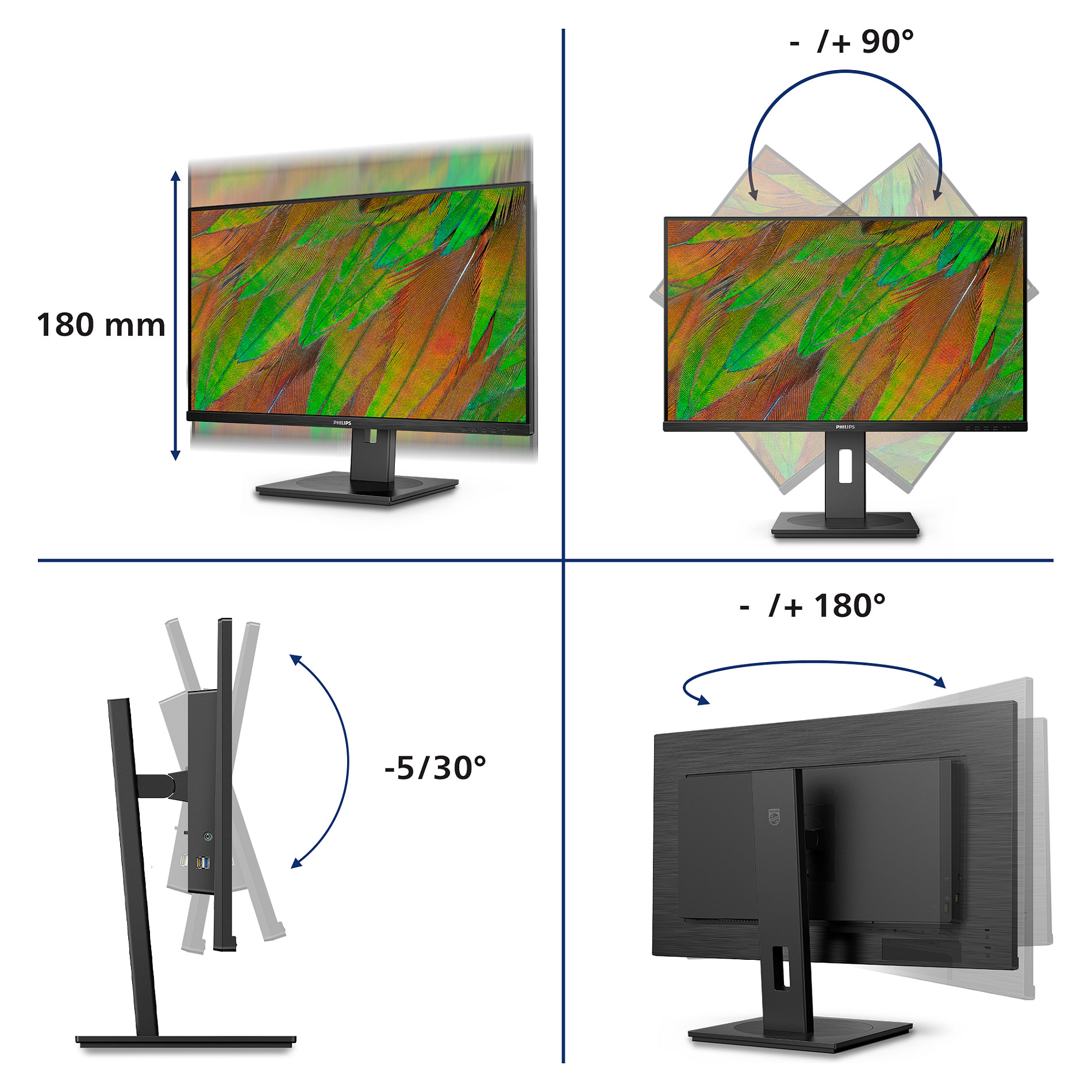 Monitor PHILIPS 32B1U3900/00 31.5" VA 4K UHD 60Hz 2xHDMI DP 5xUSB RJ-45 zvučnici-2