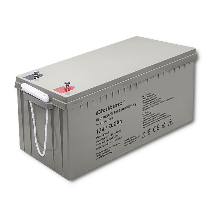 Qoltec 53069 AGM battery | 12V | 200Ah | max. 3000A-0