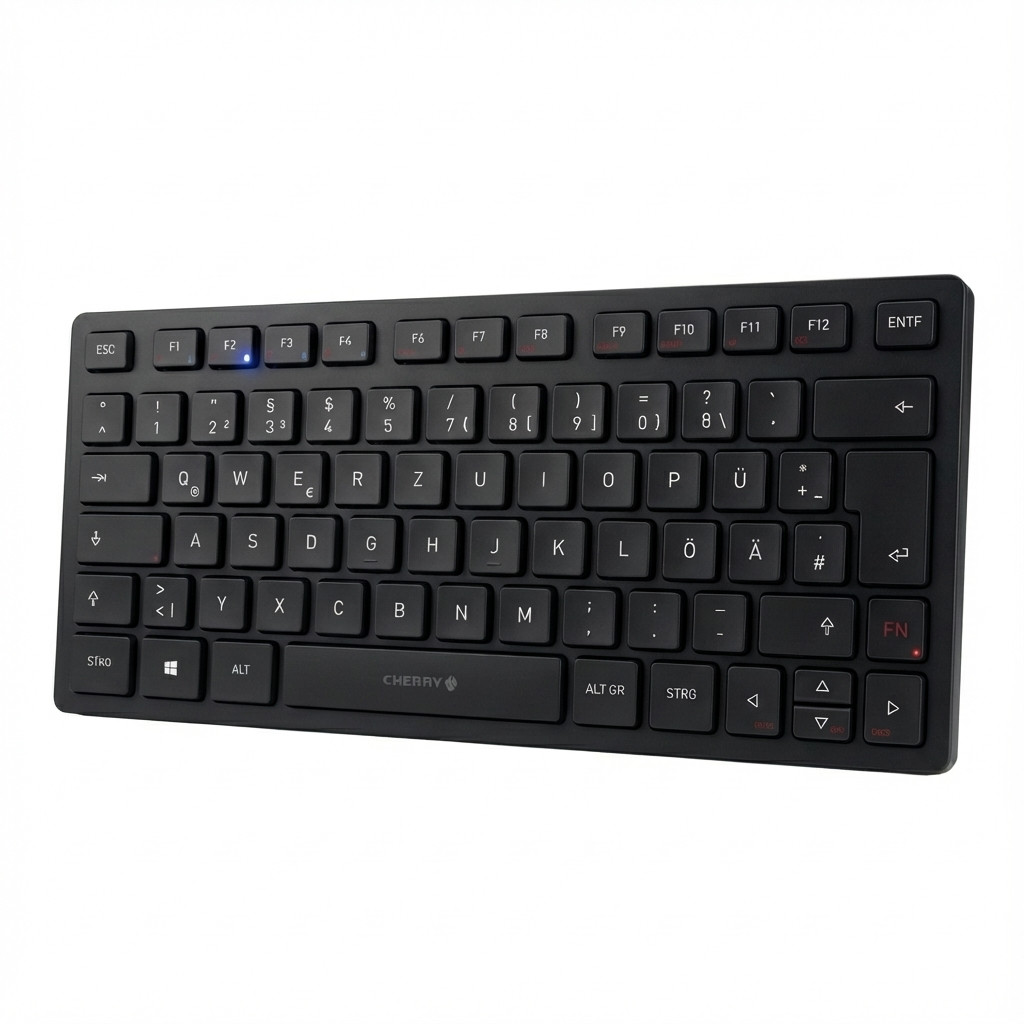Tipkovnica CHERRY KW 9200 MINI (Bluetooth 5.0, USB + RF bežična, QWERTZ, crna) – internacionalna non HR tipkovnica