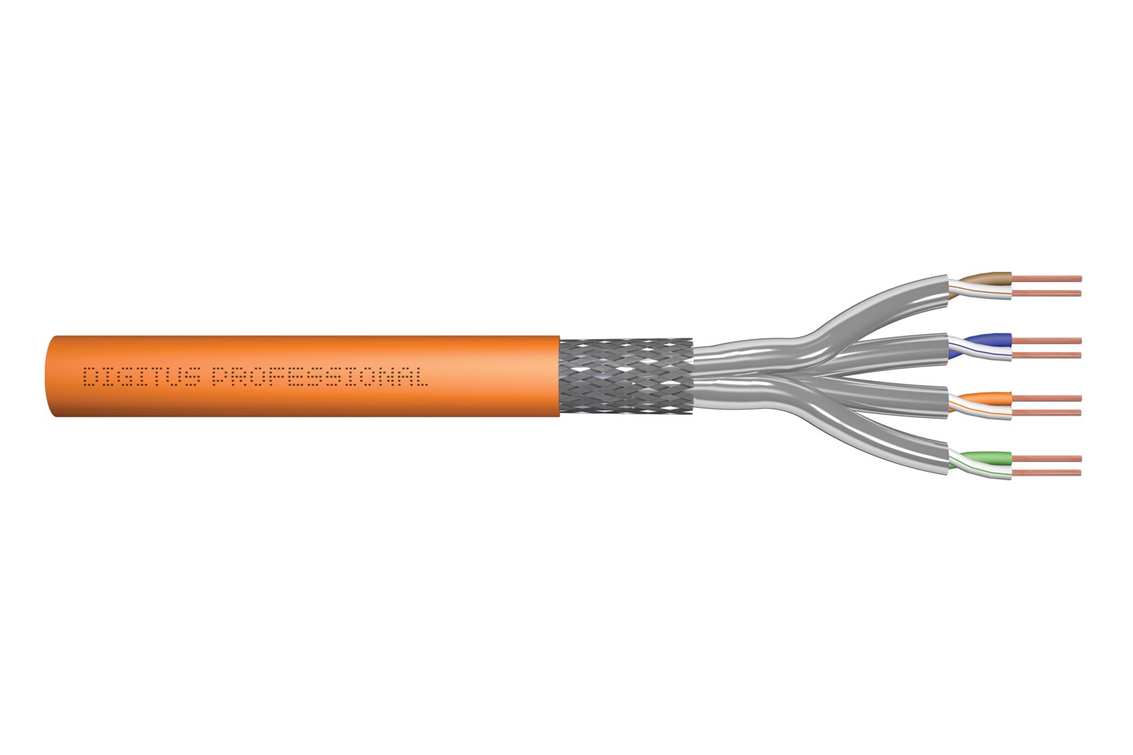 Instalacijski kabel DIGITUS Cat.7, S/FTP, B2ca, AWG 23/1, LSOH, 100m, narančasta