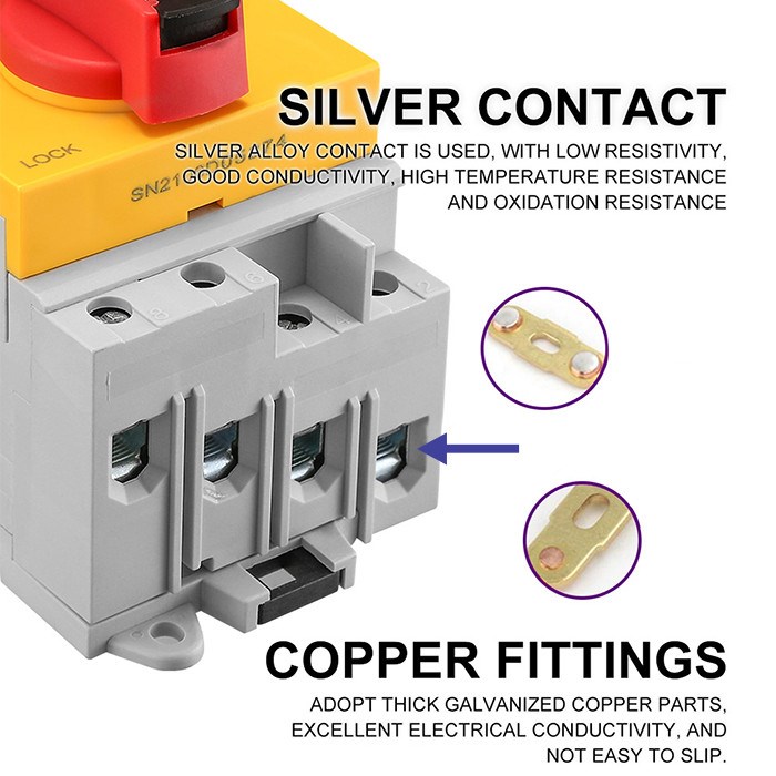 Qoltec 52611 DC isolator with locking function | Main switch | 1200V | 32A | 8kV | 4P-2