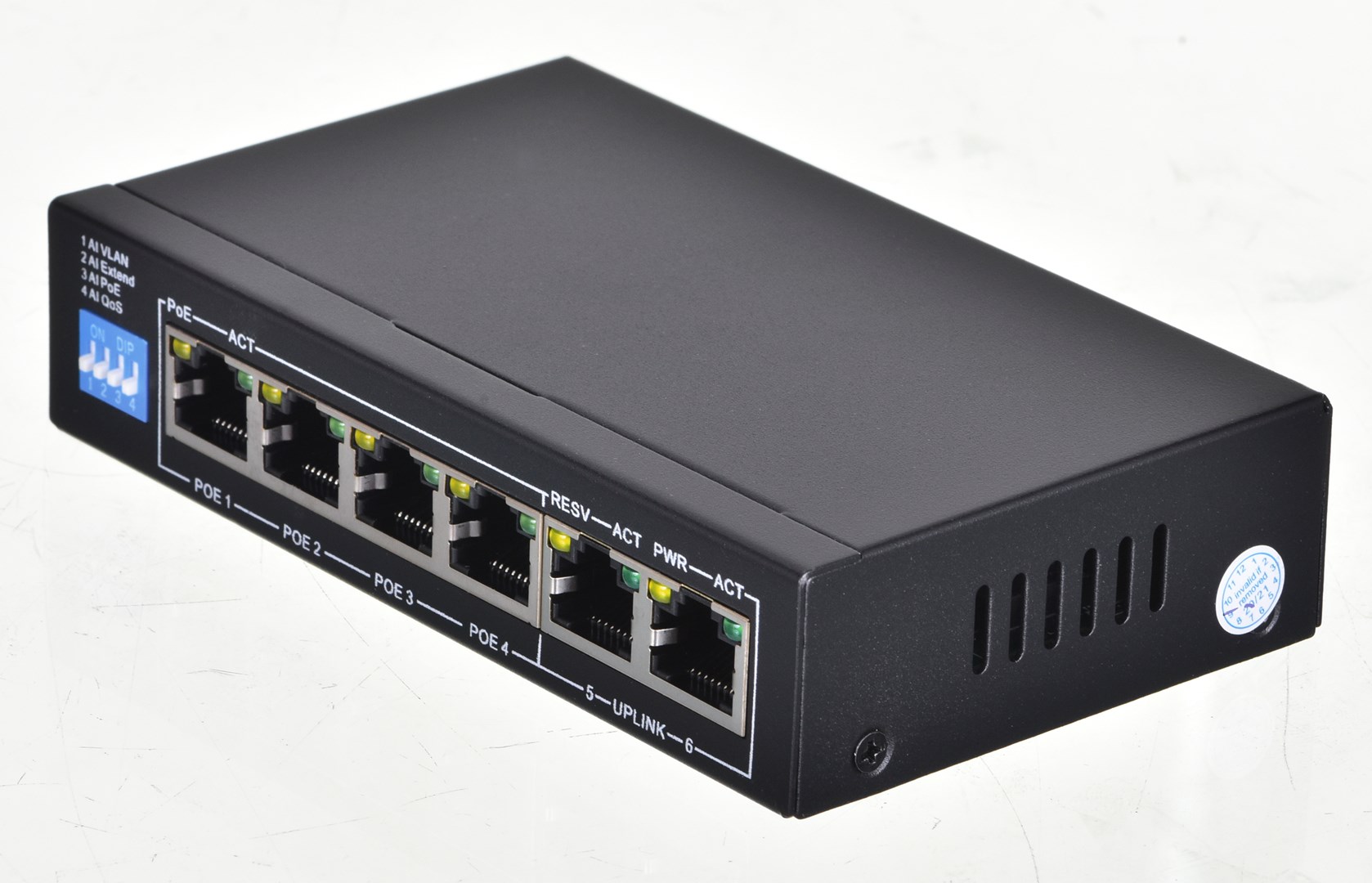 PoE Switch EXTRALINK KRIOS (4x Gigabit PoE+, 2x Gigabit Uplink, 60W)-5