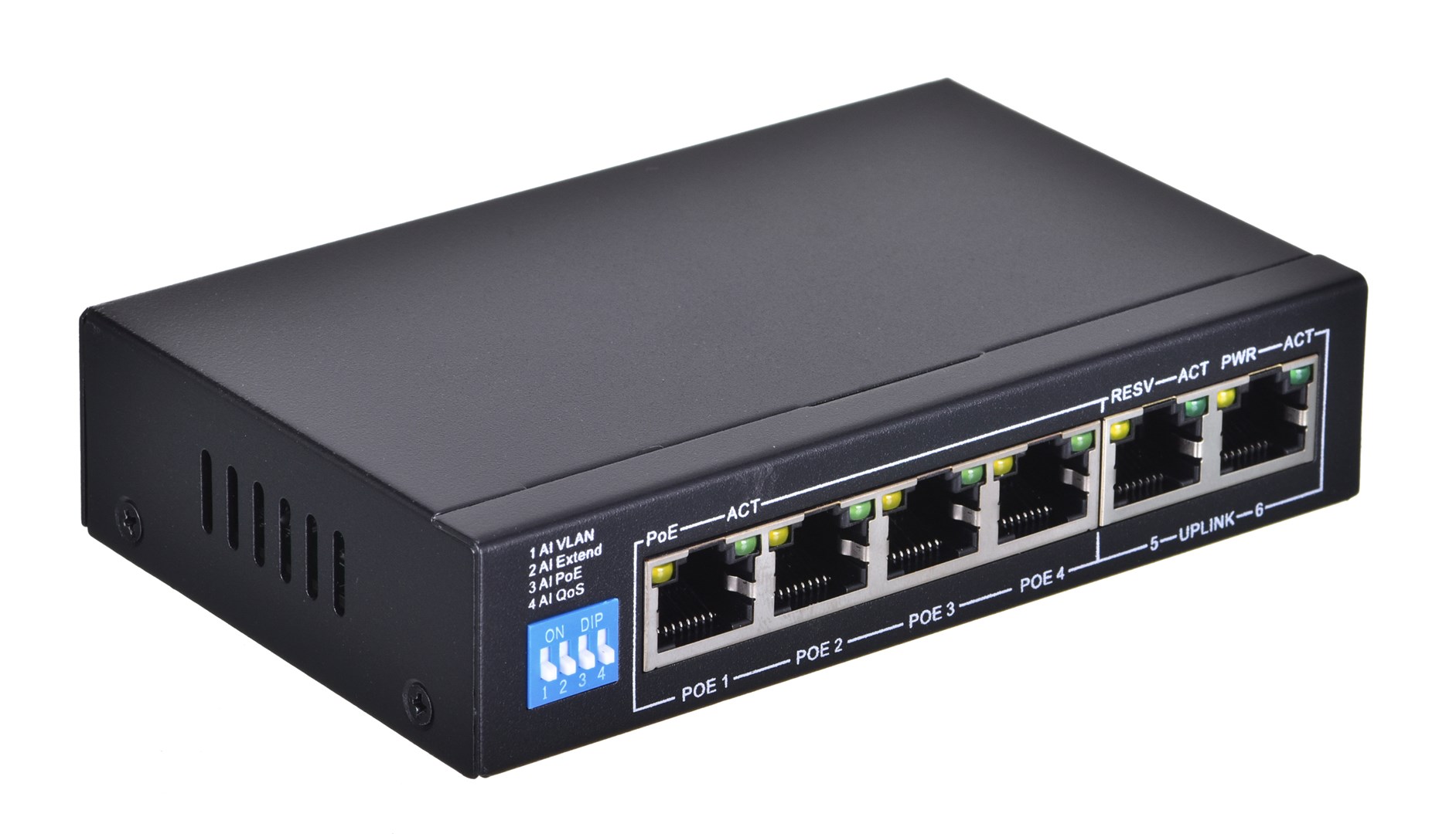 PoE Switch EXTRALINK KRIOS (4x Gigabit PoE+, 2x Gigabit Uplink, 60W)-4