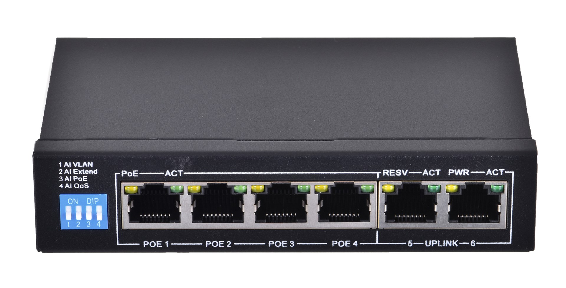 PoE Switch EXTRALINK KRIOS (4x Gigabit PoE+, 2x Gigabit Uplink, 60W)-3