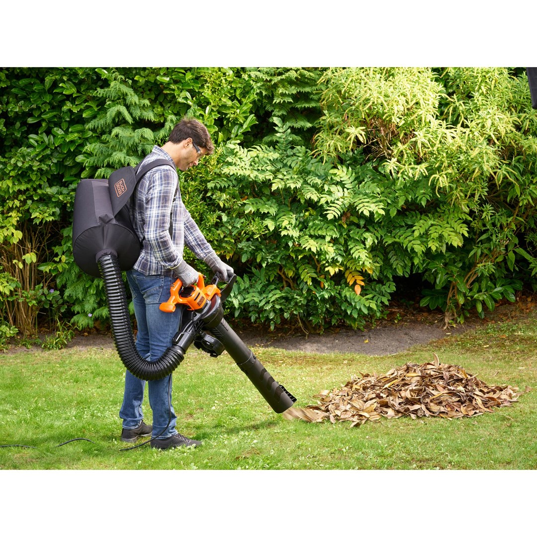 Vrtne usisavač/puhač/razbijač BLACK&DECKER 3-u-1 (Snaga 2900W, Brzina zraka 390km/h, Kapacitet vreće 55L, Narančasta)-12