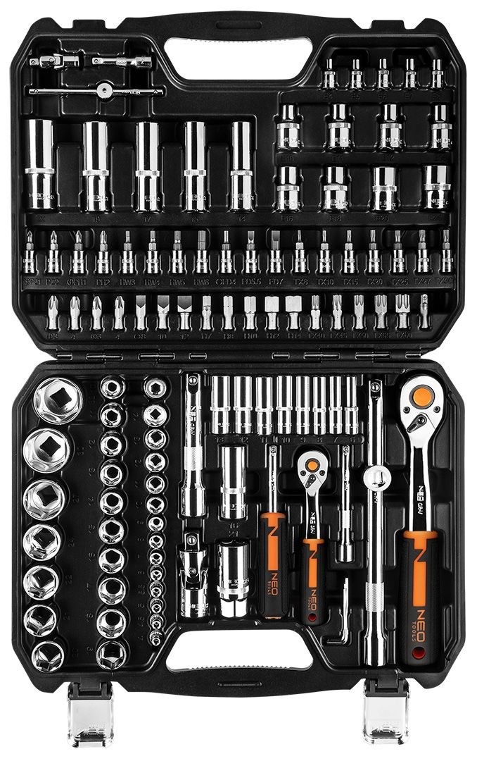 Set nasadnih ključeva NEO TOOLS Energy+ (1/4", 1/2", 110 kom., CrV)-0