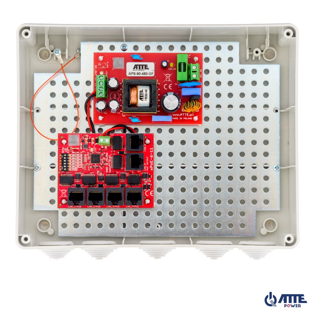 Set za napajanje IP kamera ATTE IP-5-11-L3 (5x PoE, 1x Uplink, 48V DC)-0
