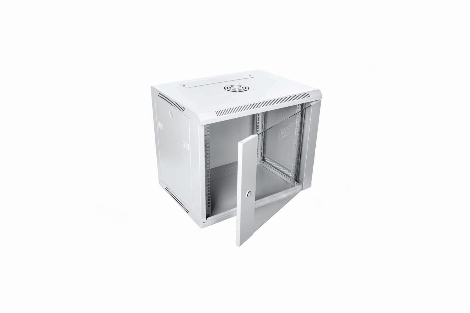 Wall-mounted network cabinet 19" 9U rack 600x450, door glass, gray, untilized, folded, 60kg-3
