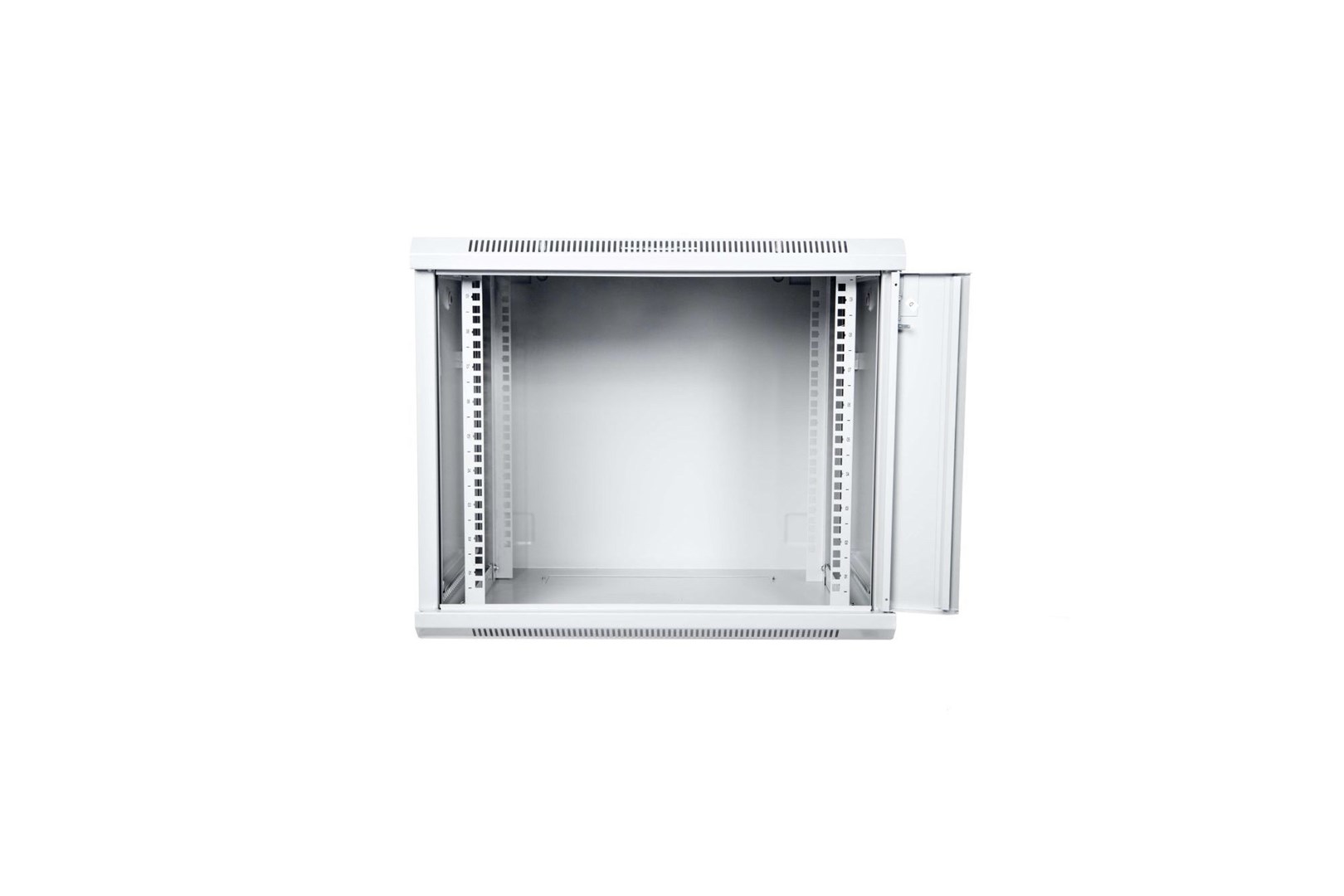 Wall-mounted network cabinet 19" 9U rack 600x450, door glass, gray, untilized, folded, 60kg-4