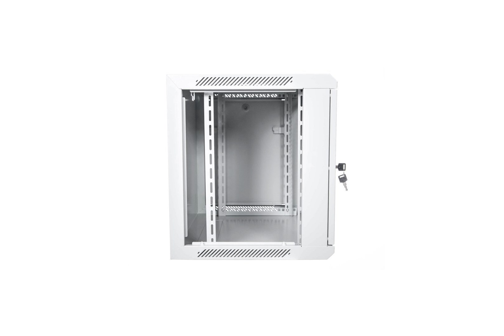 Wall-mounted network cabinet 19" 9U rack 600x450, door glass, gray, untilized, folded, 60kg-1