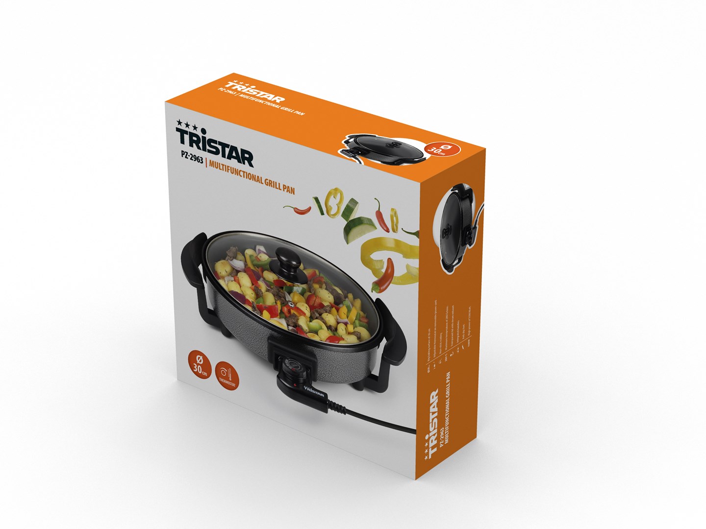 Tristar | Multifunctional grill pan | PZ-2963 | Diameter 30 cm | Black | Fixed handle-14