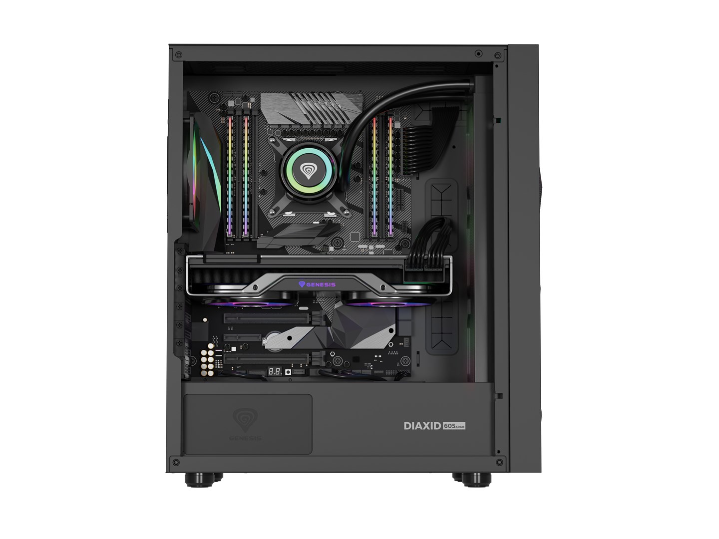 Kućište za računalo GENESIS DIAXID 605 ARGB (Midi Tower, USB-C, prozor, crno)-15