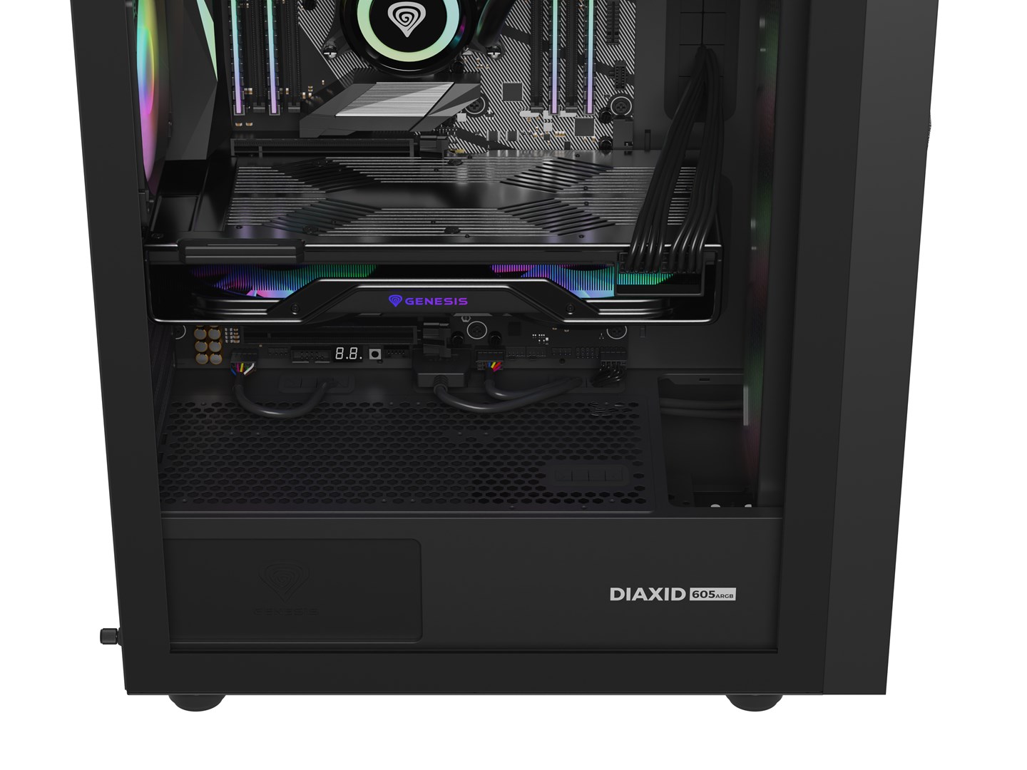 Kućište za računalo GENESIS DIAXID 605 ARGB (Midi Tower, USB-C, prozor, crno)-24