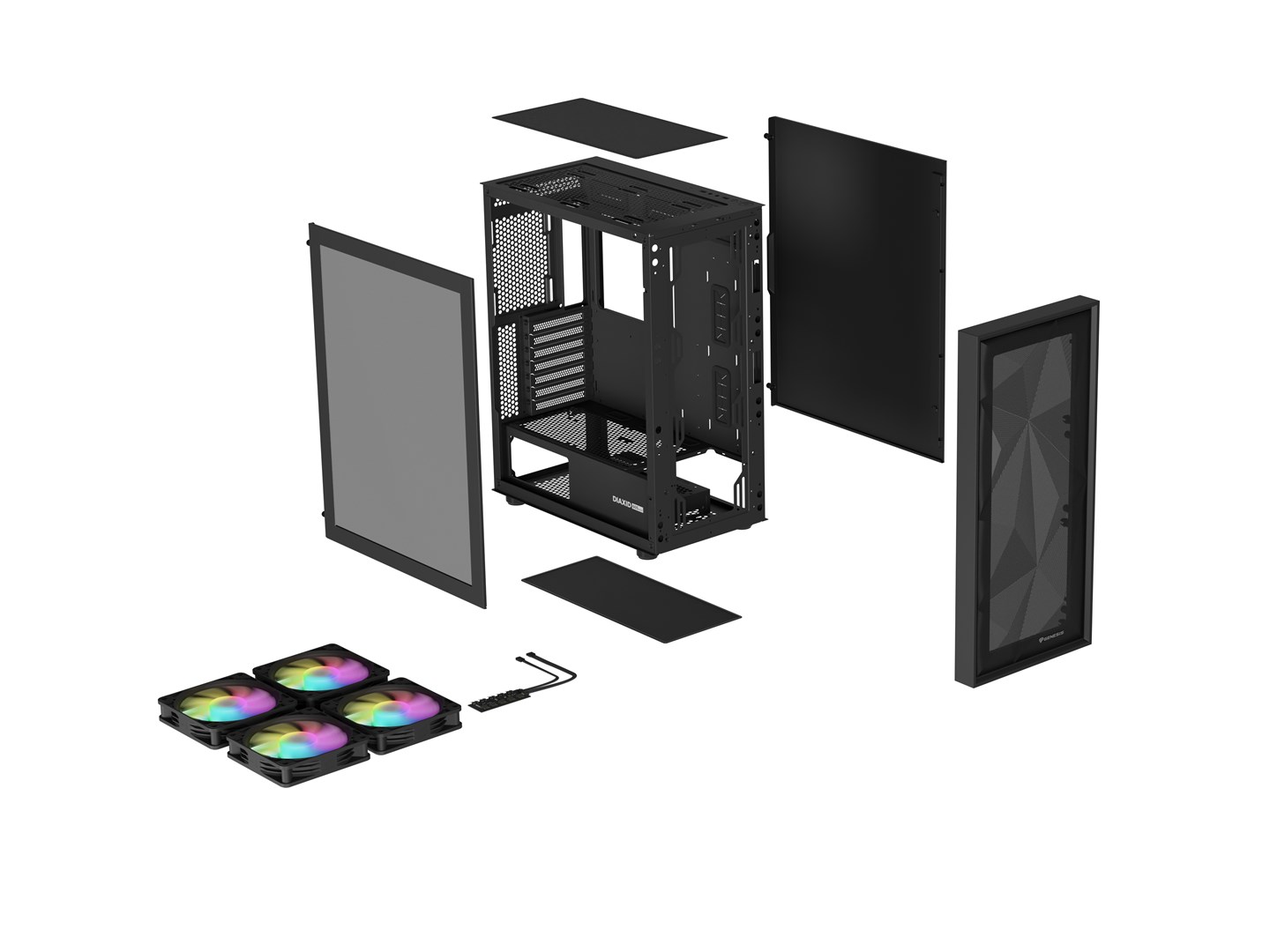 Kućište za računalo GENESIS DIAXID 605 ARGB (Midi Tower, USB-C, prozor, crno)-13