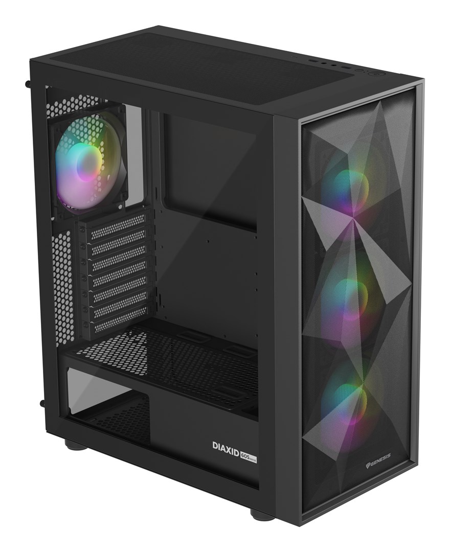Kućište za računalo GENESIS DIAXID 605 ARGB (Midi Tower, USB-C, prozor, crno)-0