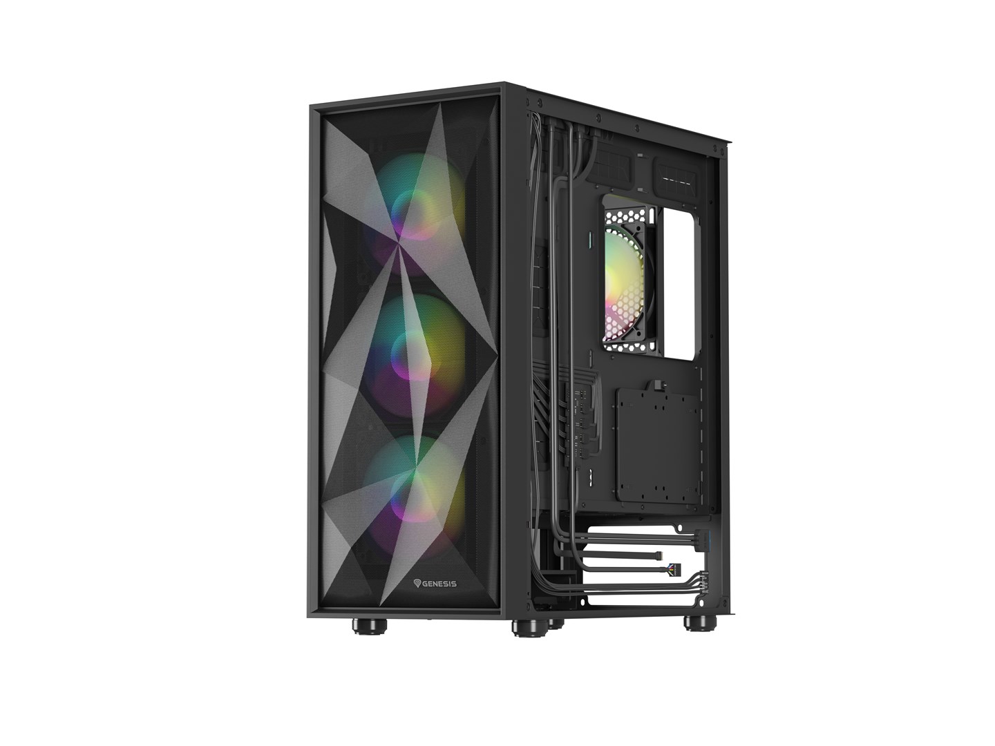 Kućište za računalo GENESIS DIAXID 605 ARGB (Midi Tower, USB-C, prozor, crno)-9