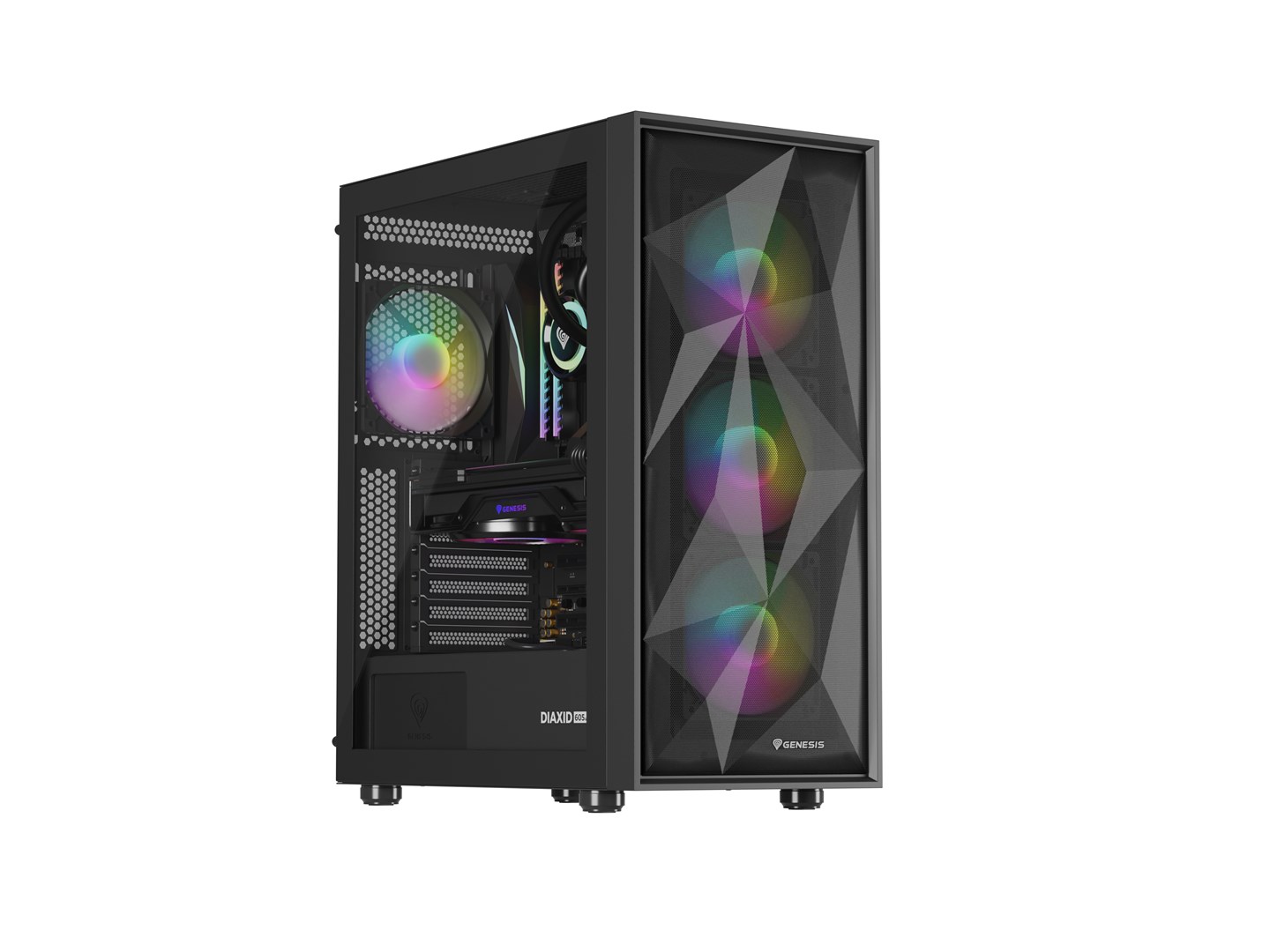 Kućište za računalo GENESIS DIAXID 605 ARGB (Midi Tower, USB-C, prozor, crno)-1
