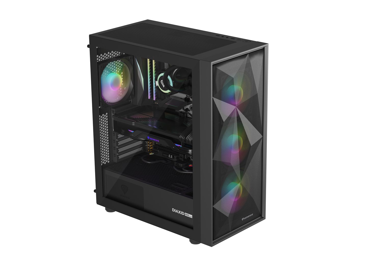 Kućište za računalo GENESIS DIAXID 605 ARGB (Midi Tower, USB-C, prozor, crno)-3