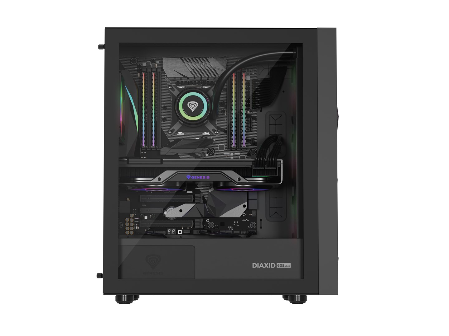 Kućište za računalo GENESIS DIAXID 605 ARGB (Midi Tower, USB-C, prozor, crno)-14