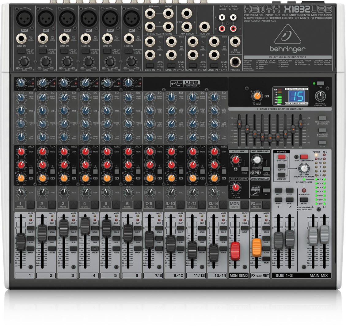 Audio mikser BEHRINGER XENYX X1832USB (18 kanala, USB)