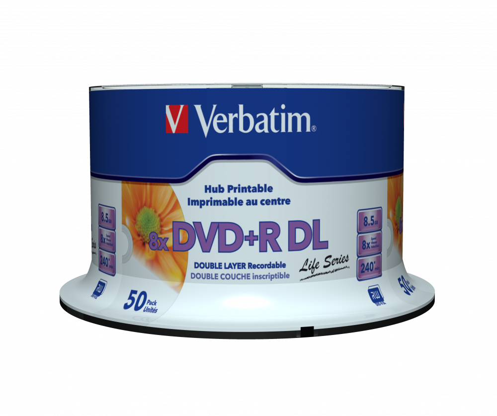 Mediji VERBATIM DVD+R DL 8.5GB 8x Printable (50 komada)