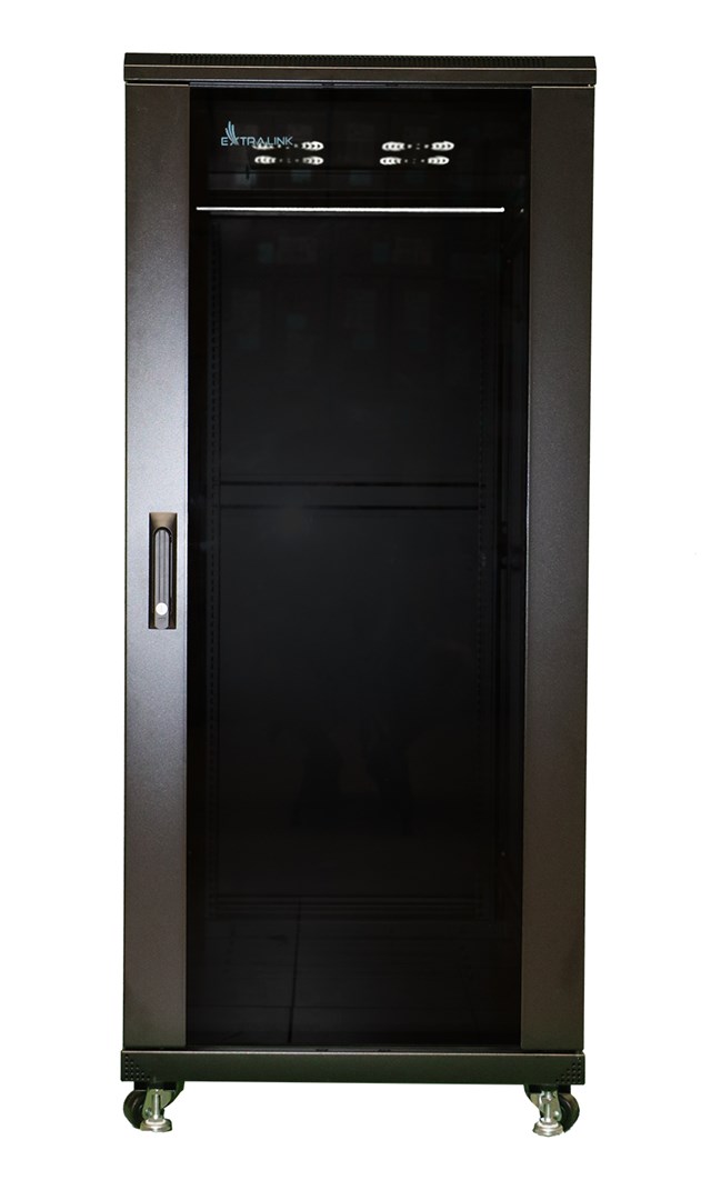 Stalak za opremu Extralink 37U 600x800 (Čelična konstrukcija, Kapacitet 600 kg, 4 ventilatora, Crna boja)-2