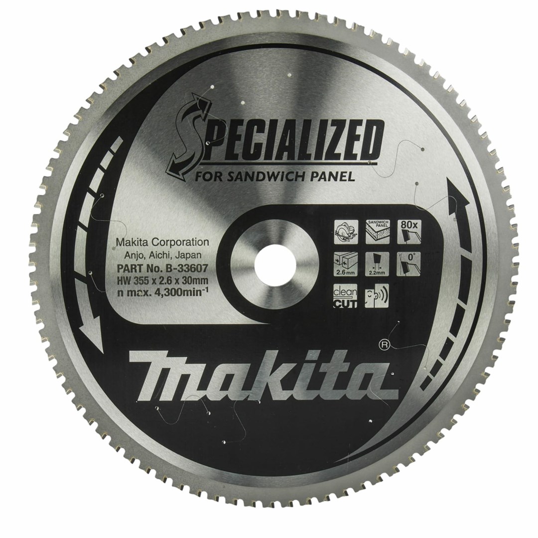 List kružne pile MAKITA B-33562 Specialized 355x30mm (80 zuba, za sendvič panele)-1