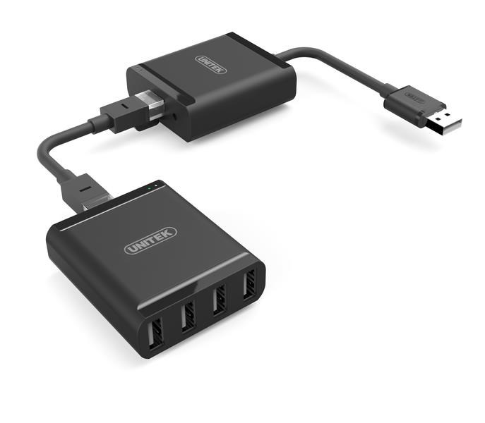 UNITEK Y-2516 interface hub USB 2.0 480 Mbit/s Black-1