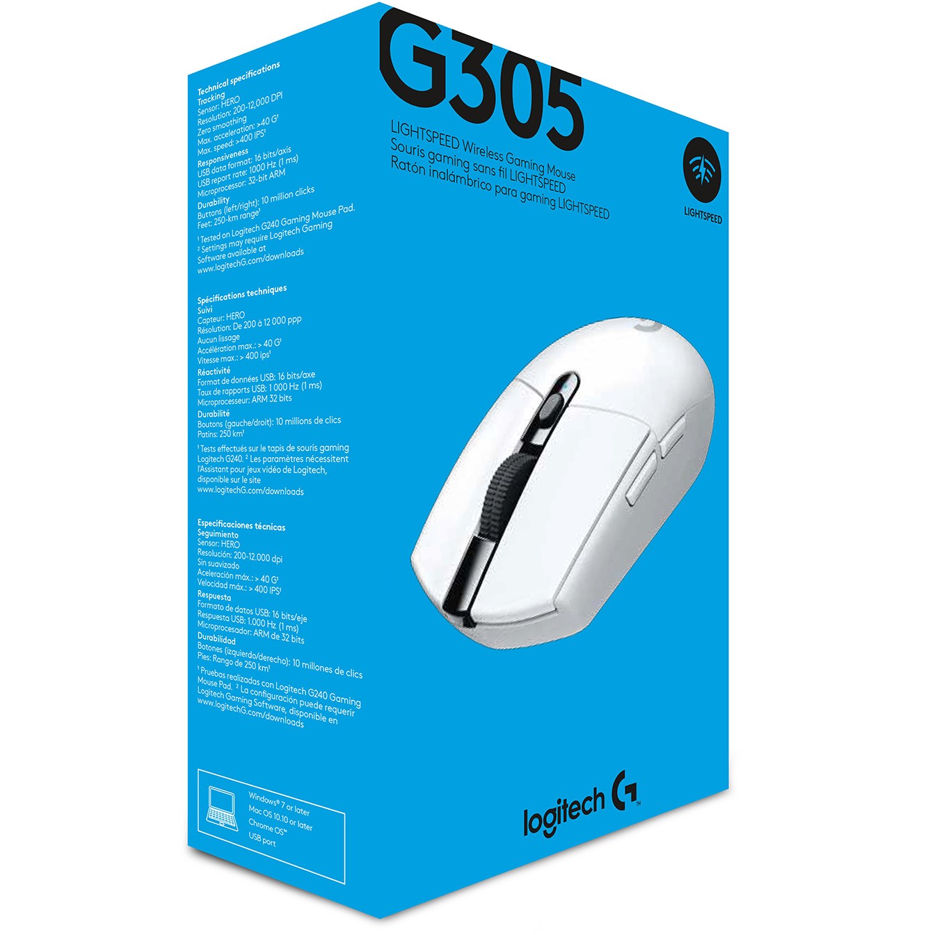 Miš Logitech G G305 LIGHTSPEED bežični Gaming Mouse (12000 DPI, 1 ms, 6 tipki, bijela boja)-6