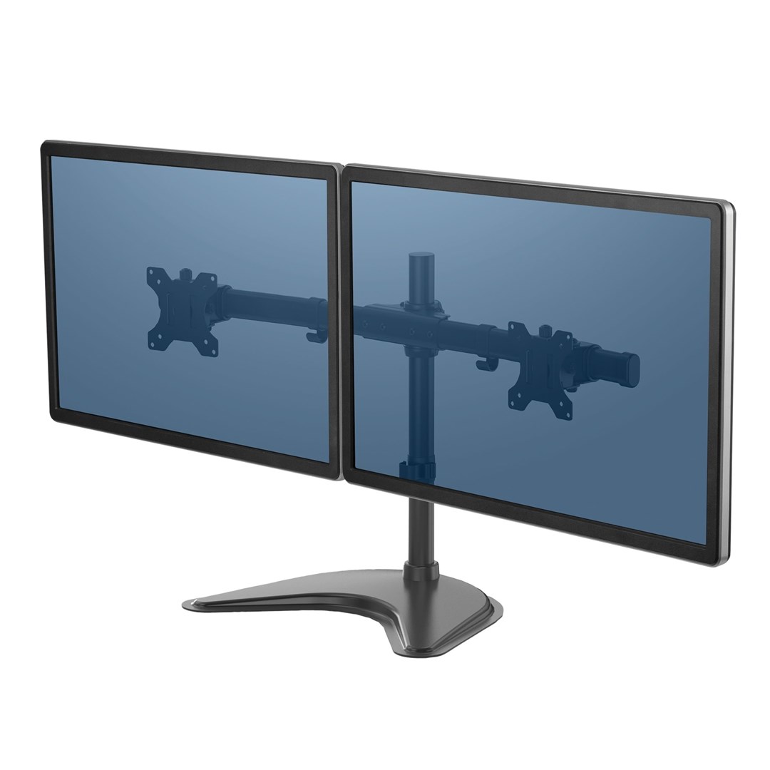 Stalak za 2 monitora FELLOWES Ergonomics (horizontalni, nosivost 16 kg, VESA 100 x 100 mm, visinsko podešavanje, crna)-0