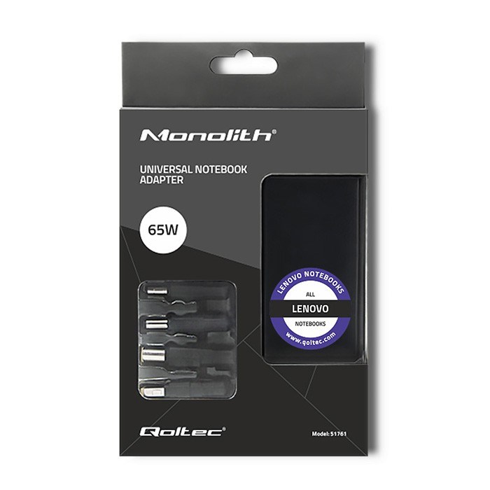 Adapter QOLTEC 51761 za Lenovo 65W 4 utora + napojni kabel-2