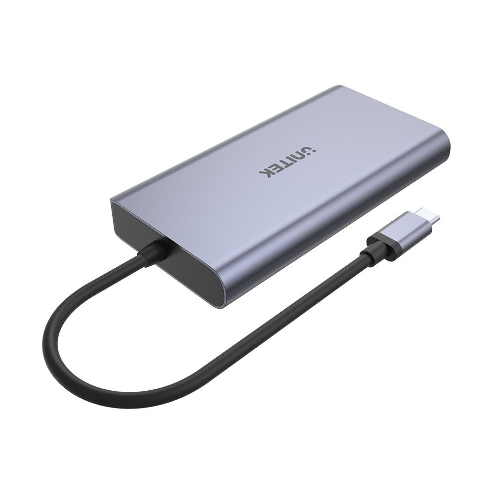 USB-C Hub UNITEK uHUB S7+ D1028A (7-u-1, 4K HDMI/DP, 100W PD, Gigabit Ethernet)-1
