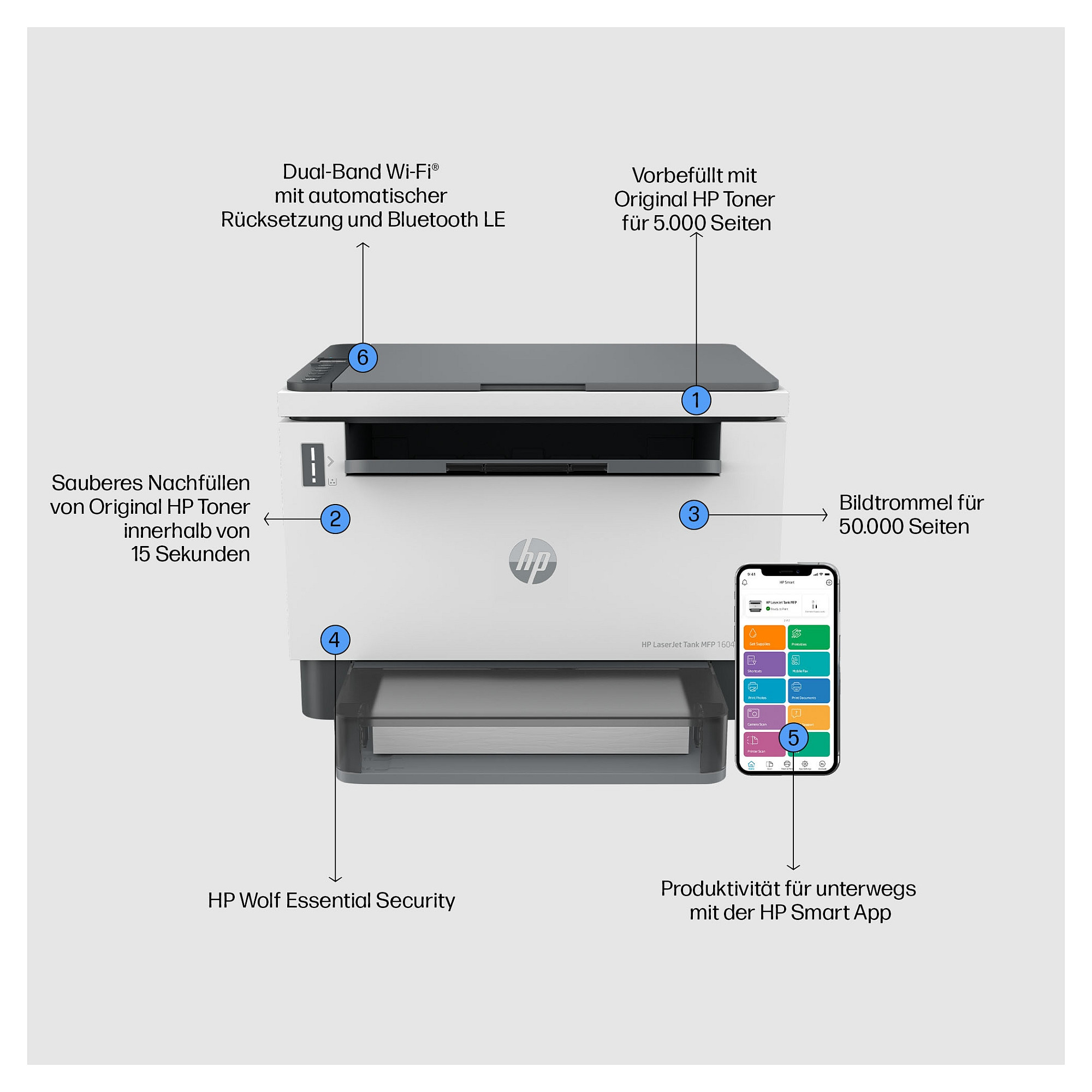 Printer HP LaserJet Tank MFP 1604w Black and white (Print, copy, scan, Scan to email; Scan to PDF)-10