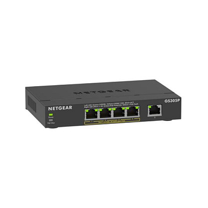 Switch NETGEAR GS305Pv3 Unmanaged Gigabit Ethernet Power over Ethernet (PoE) crna boja-0
