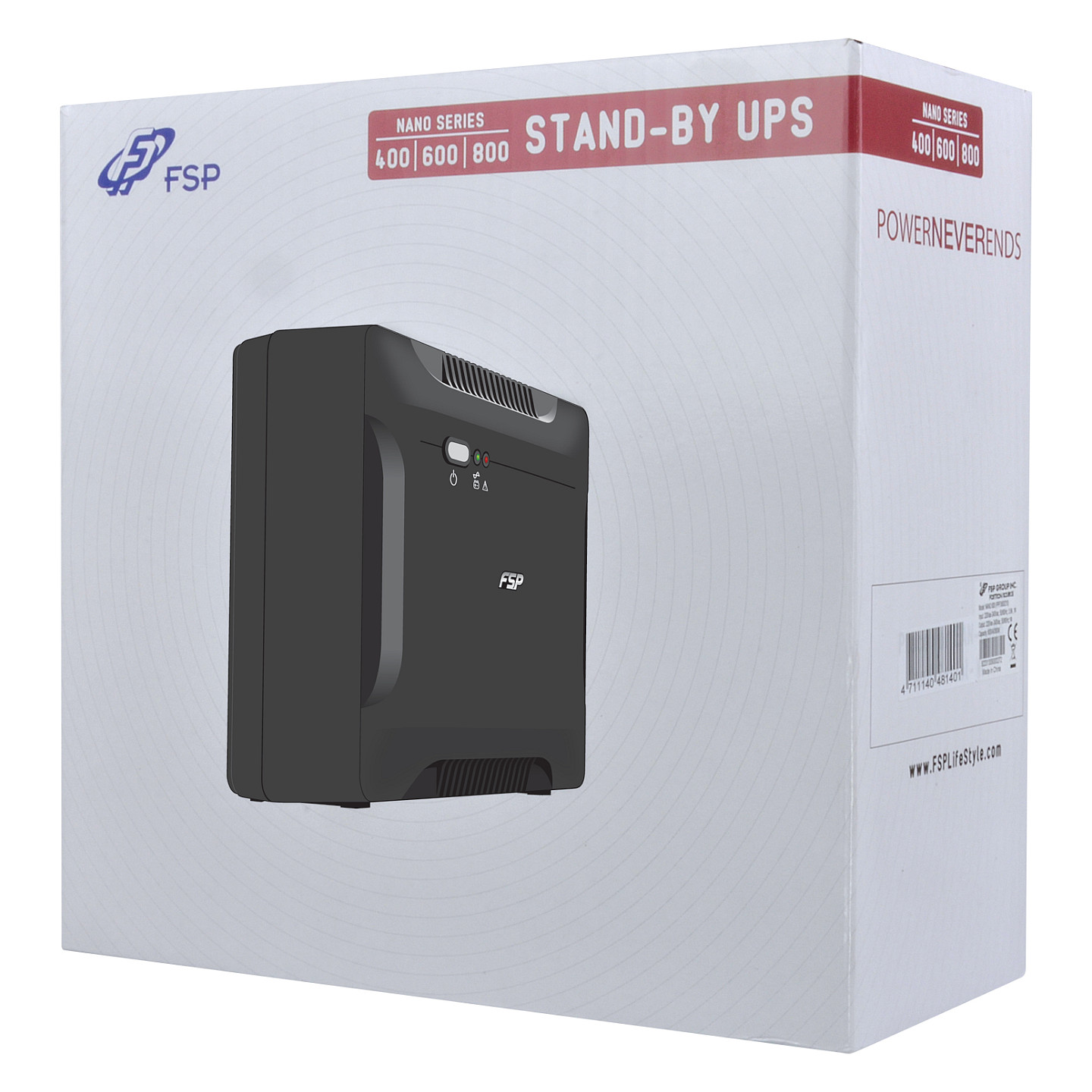 UPS FORTRON FSP Nano 600 (0.6 kVA, 360 W, 2 AC izlaza, Vrijeme punjenja baterije 8 h, Vrijeme rada na punom opterećenju 10 min)-2