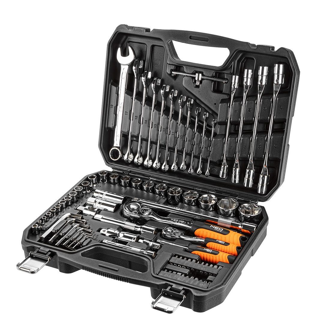 Set nasadnih ključeva NEO TOOLS 08-671 (1/4", 1/2", 77 komada, CrV čelik)-4