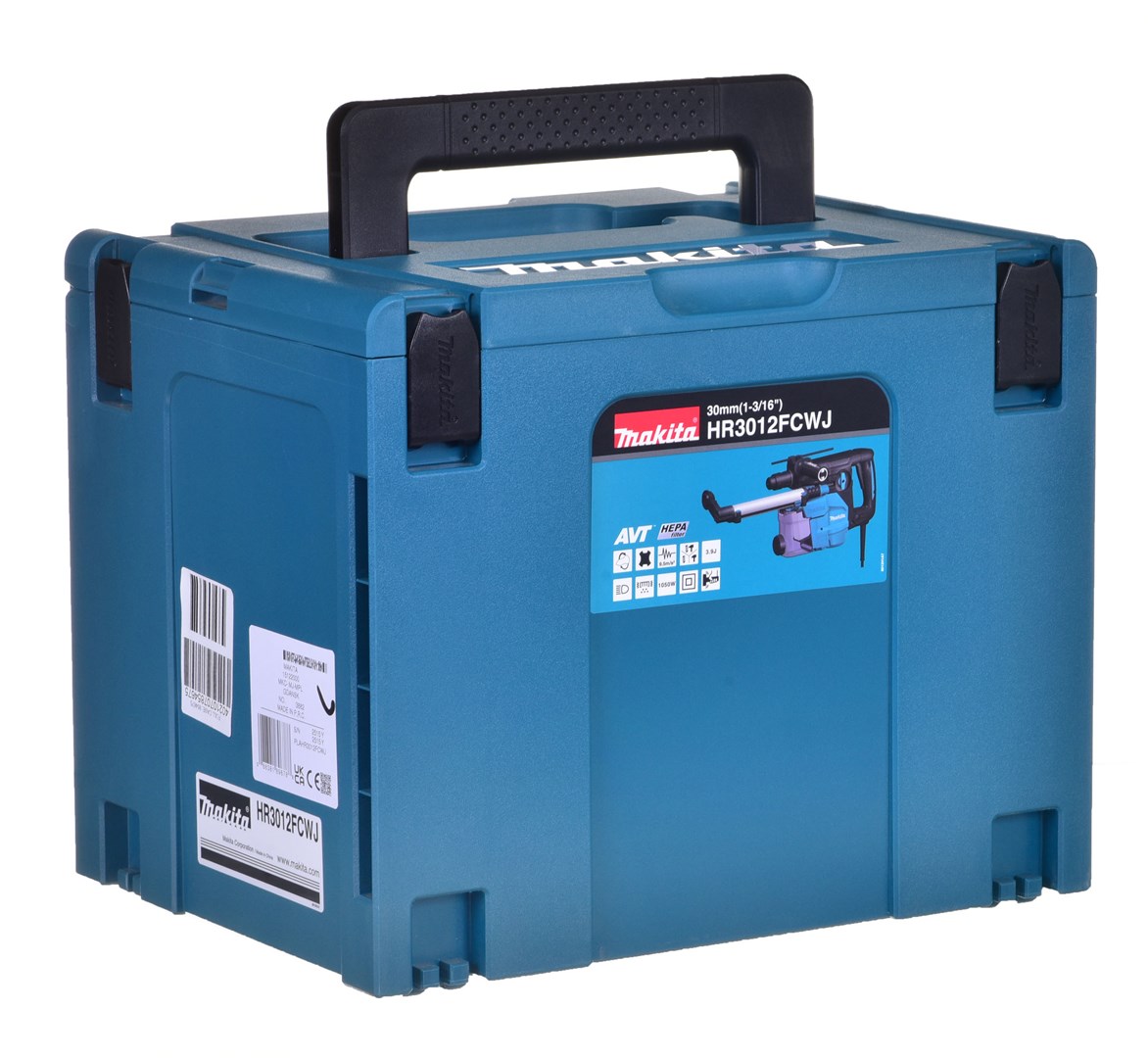 Rotacijski čekić MAKITA HR3012FCWJ (SDS-Plus, 3,9J, 1050W, AVT, MAKPAC, crna boja, plava boja)-10