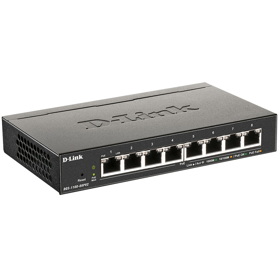 Switch D-LINK DGS 1100-08PV2 - 8 portova, PoE, 16 Gbit/s-1