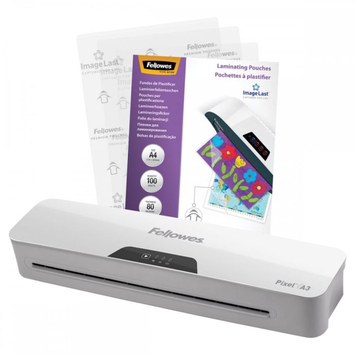 Laminator FELLOWES Pixel A3 (a3 format, preheating time 3 min, maximum document thickness 12.5 cm, hot laminator)-0